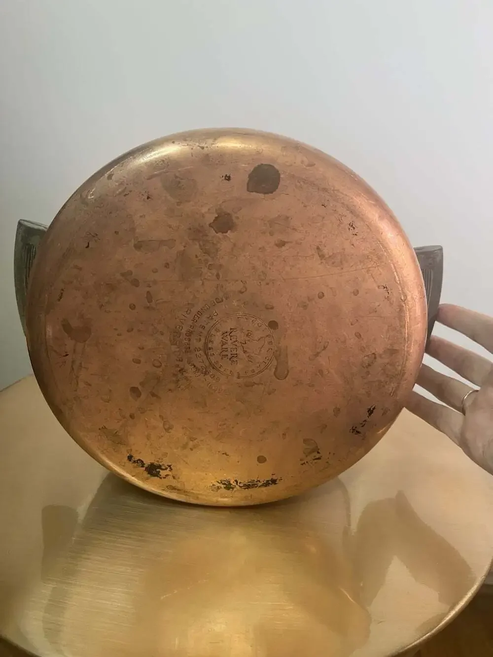 Vtg Revere Ware Riverside CA 1801 Copper Stock Pot Pre 1962 Process Patent